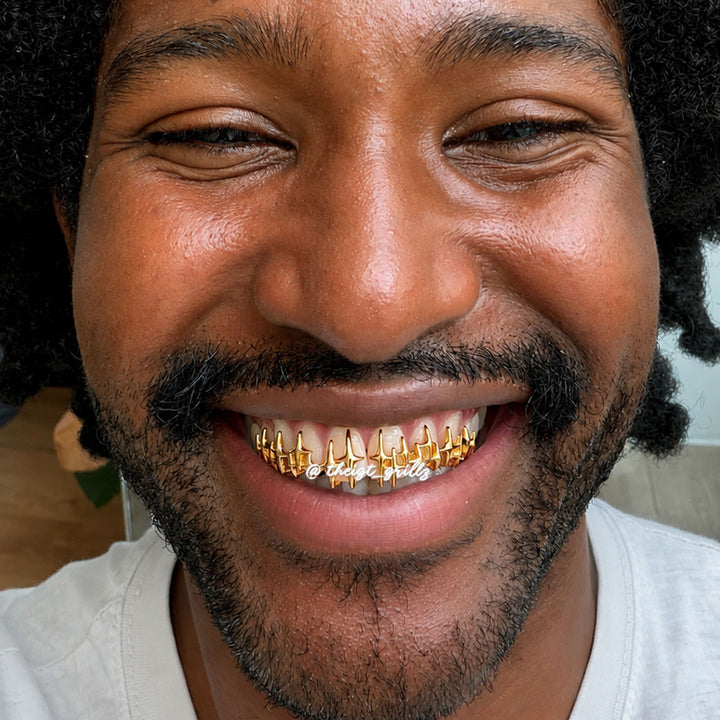 Star Fangs Dangling Marquise Bar Grillz - ICEGIANT
