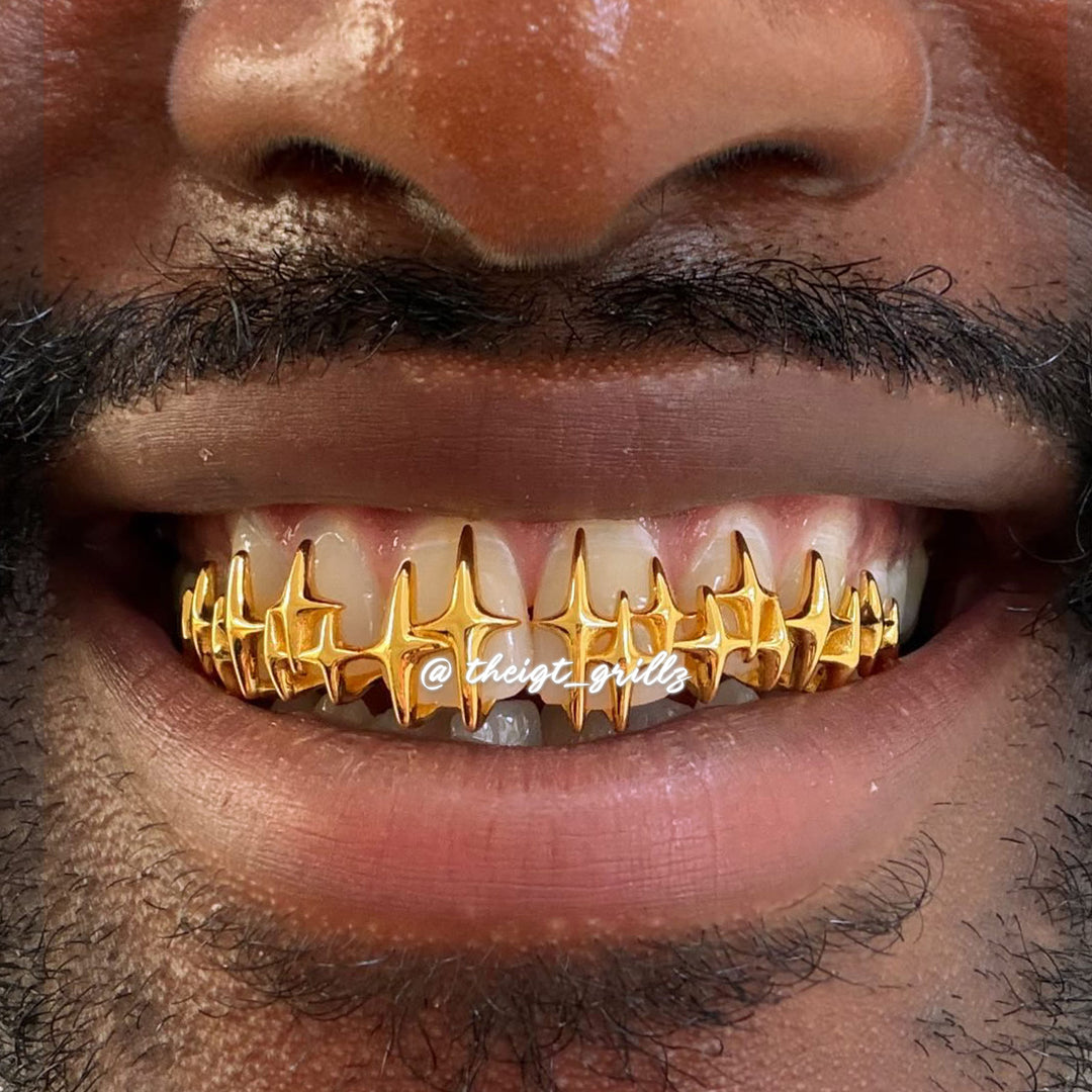 Star Fangs Dangling Marquise Bar Grillz - ICEGIANT