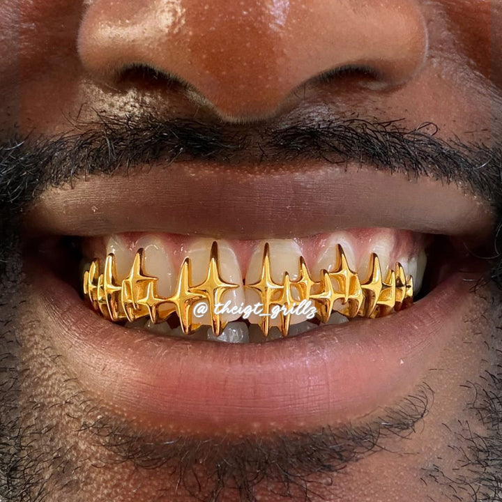 Star Fangs Dangling Marquise Bar Grillz - ICEGIANT