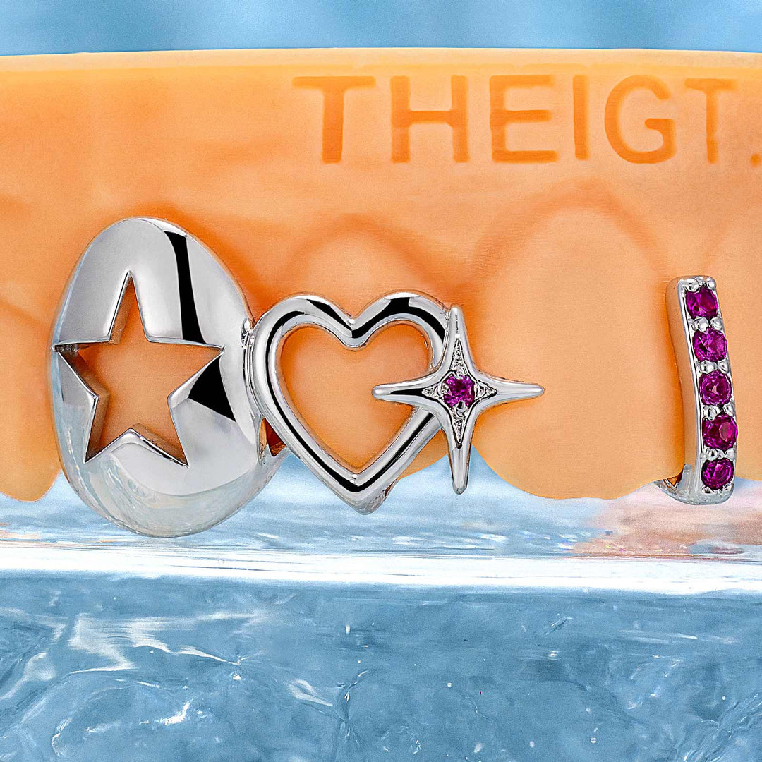 Star & Lip On Cap Grillz