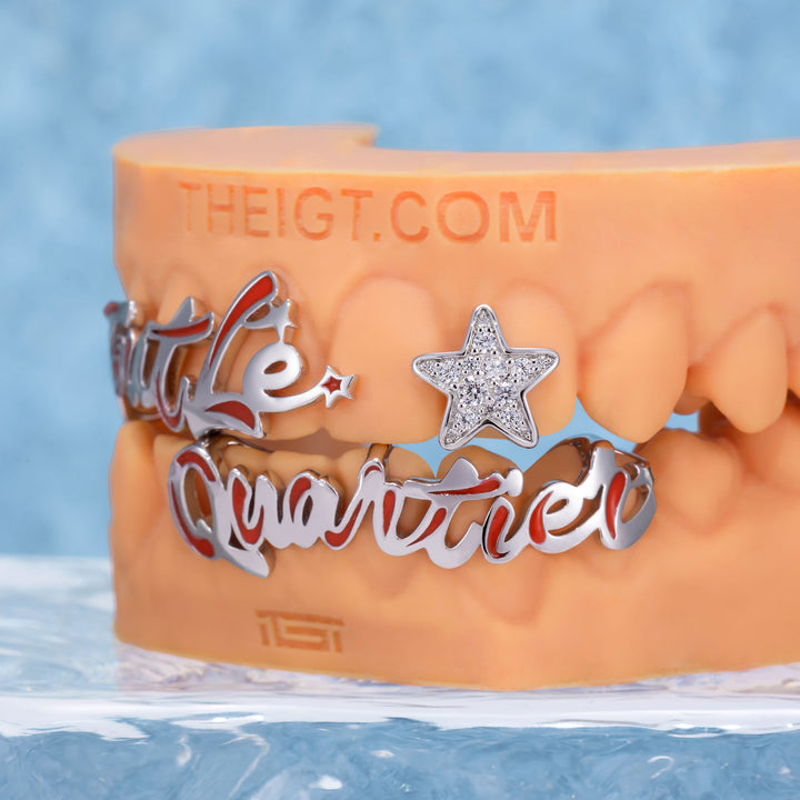 Starlight Enamel Letter Moissanite Star Grillz