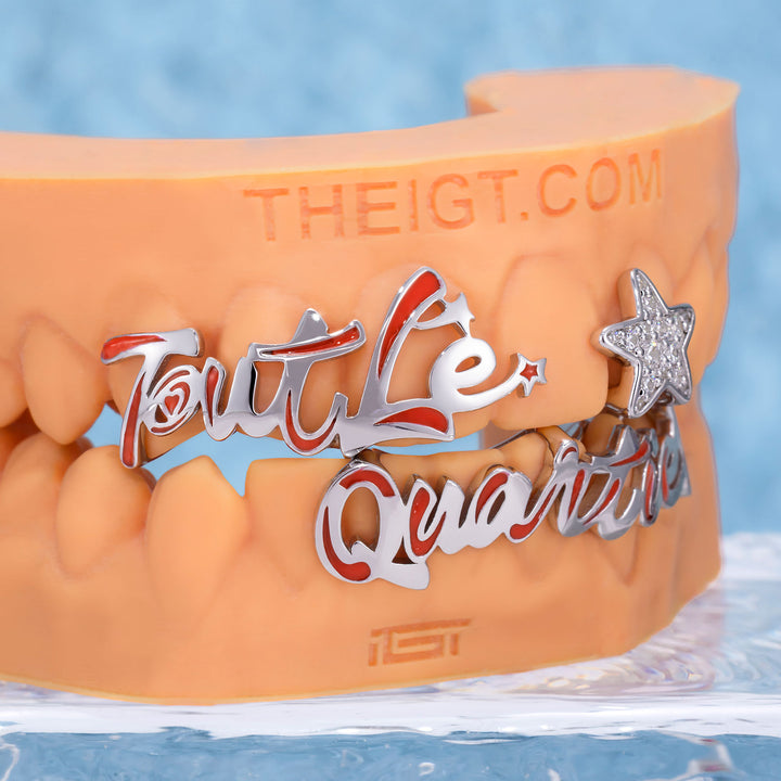 Starlight Enamel Letter Moissanite Star Grillz