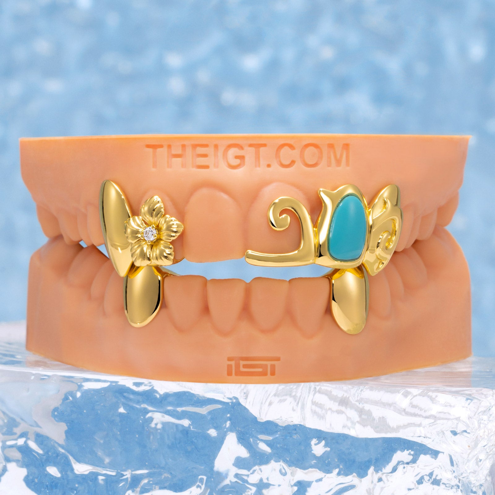 Sunset Hibiscus Fang Grillz