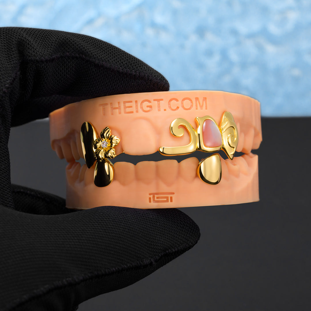 Sunset Hibiscus Fang Grillz