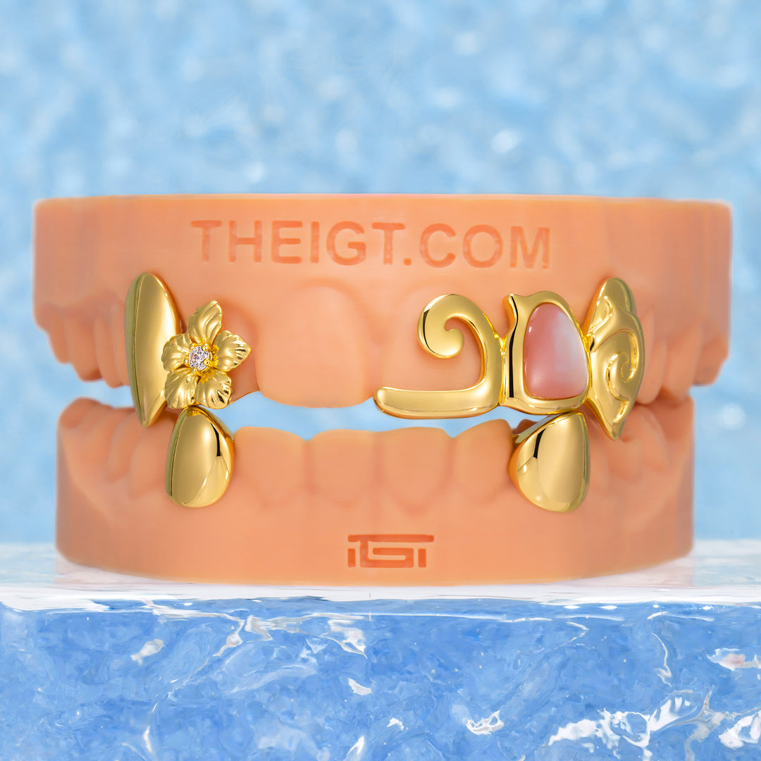 Sunset Hibiscus Fang Grillz