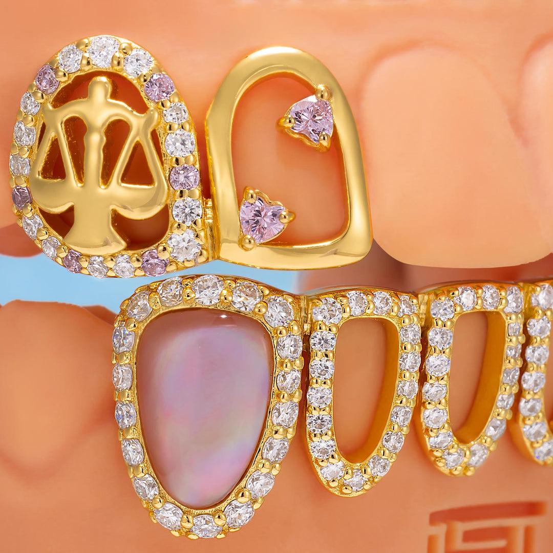 "Sweet Libra" Pink Ribbon Grillz