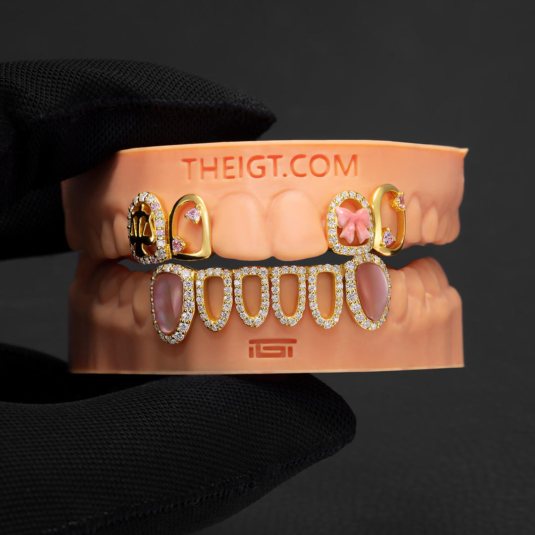 "Sweet Libra" Pink Ribbon Grillz