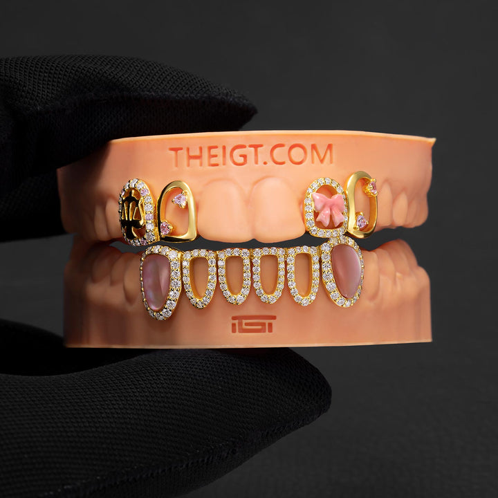 "Sweet Libra" Pink Ribbon Grillz