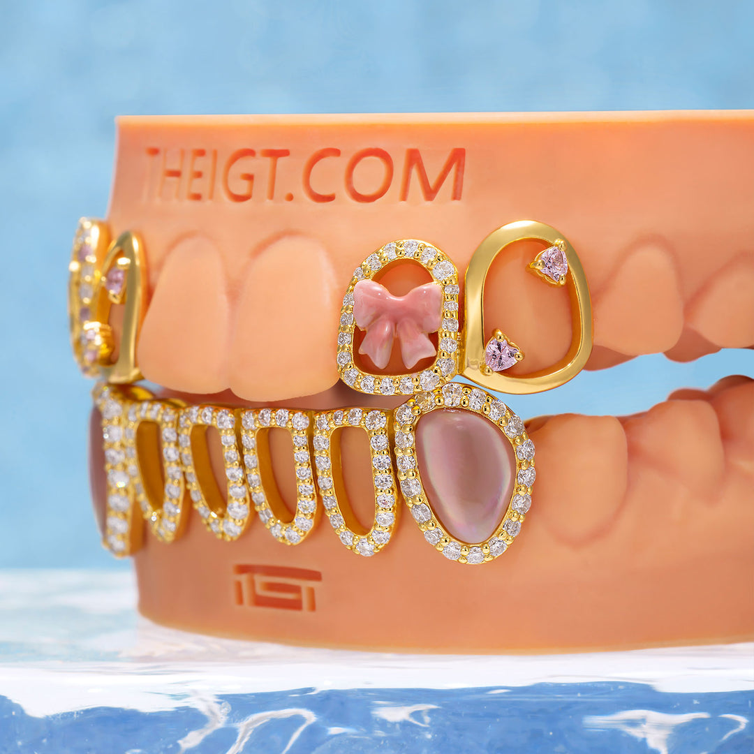 "Sweet Libra" Pink Ribbon Grillz