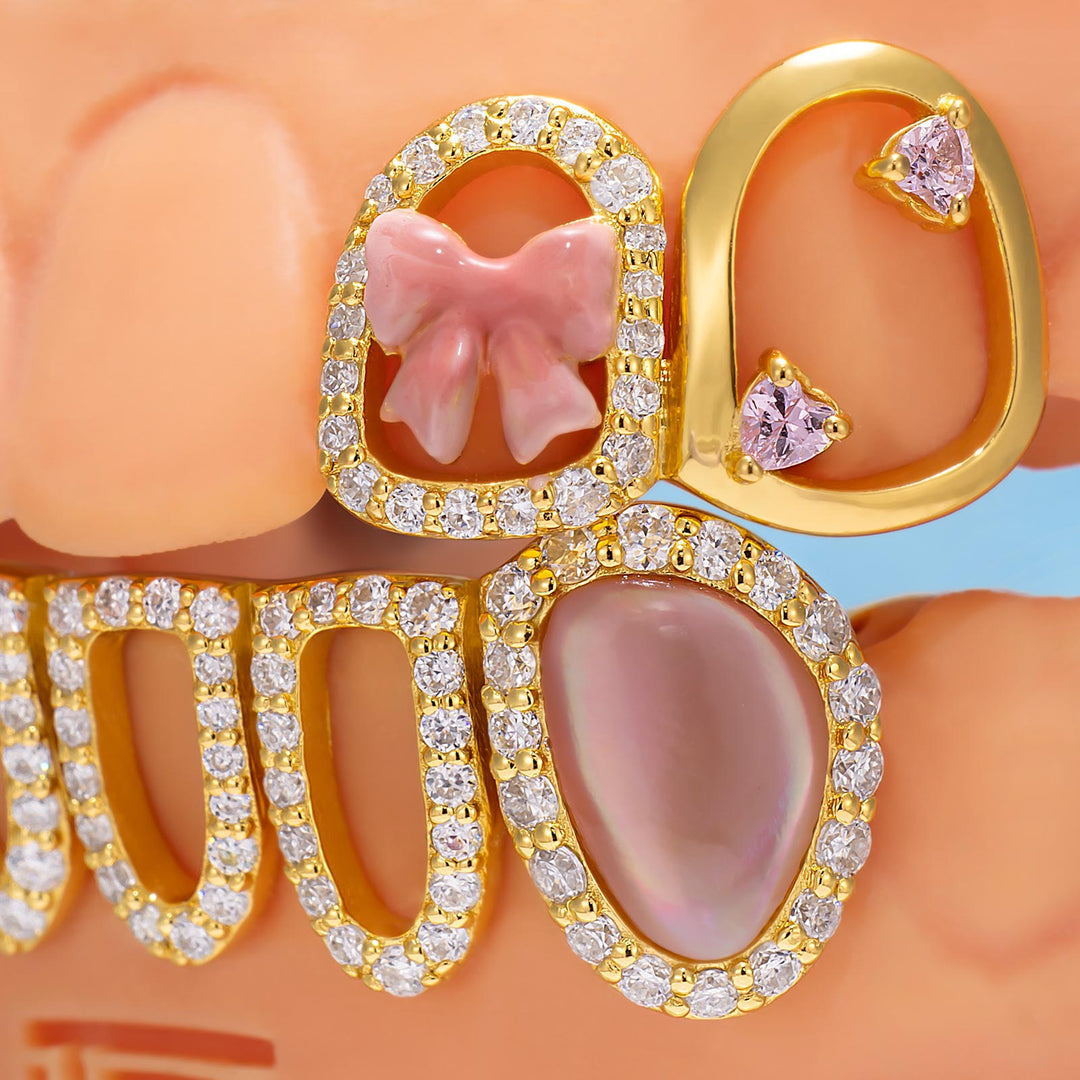 "Sweet Libra" Pink Ribbon Grillz