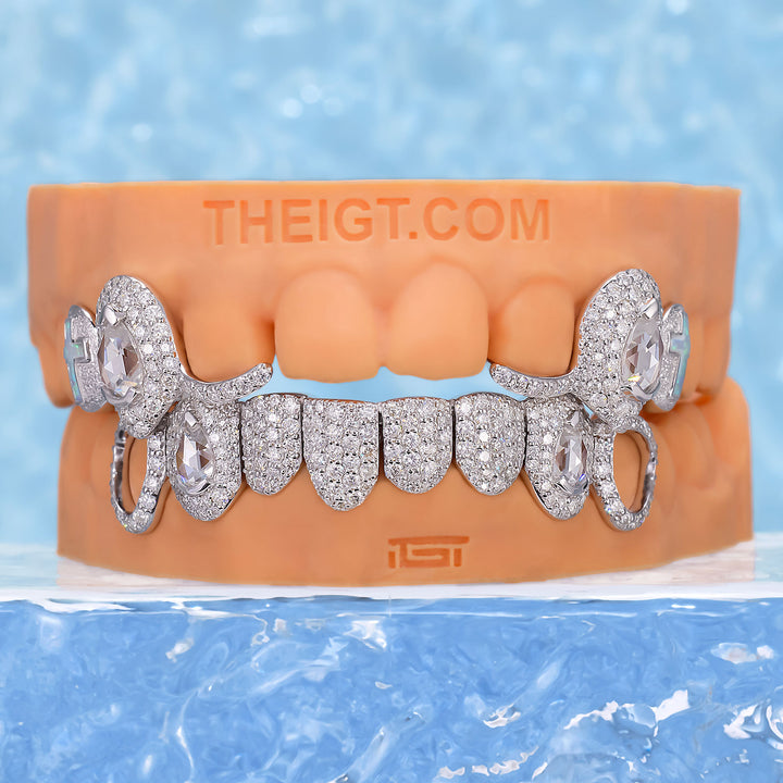 Symmetrical Opal Cross & Pear Grillz