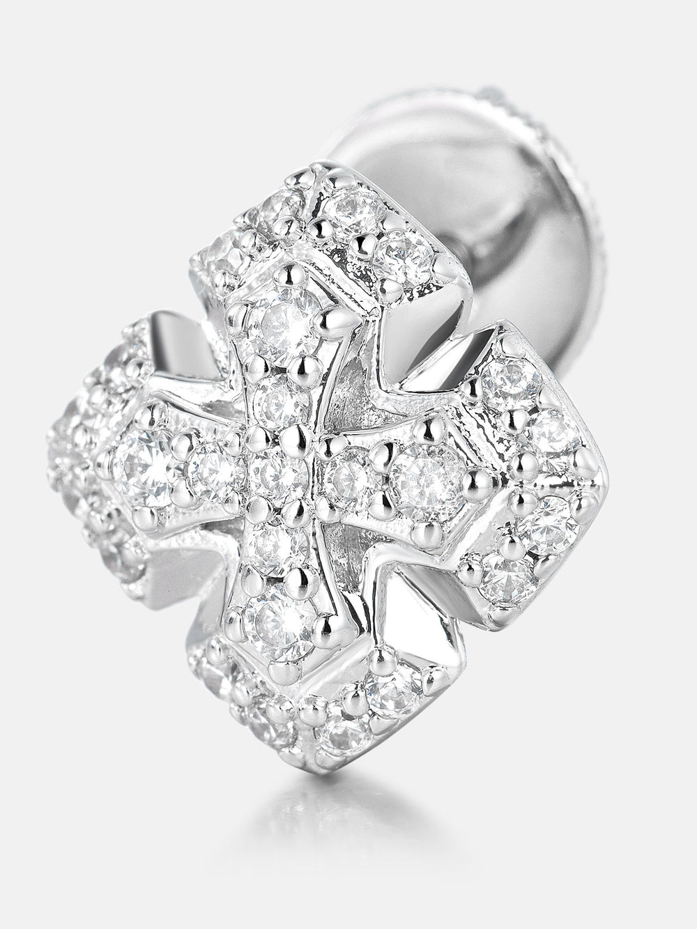 Tiered Cross Moissanite Stud Earrings