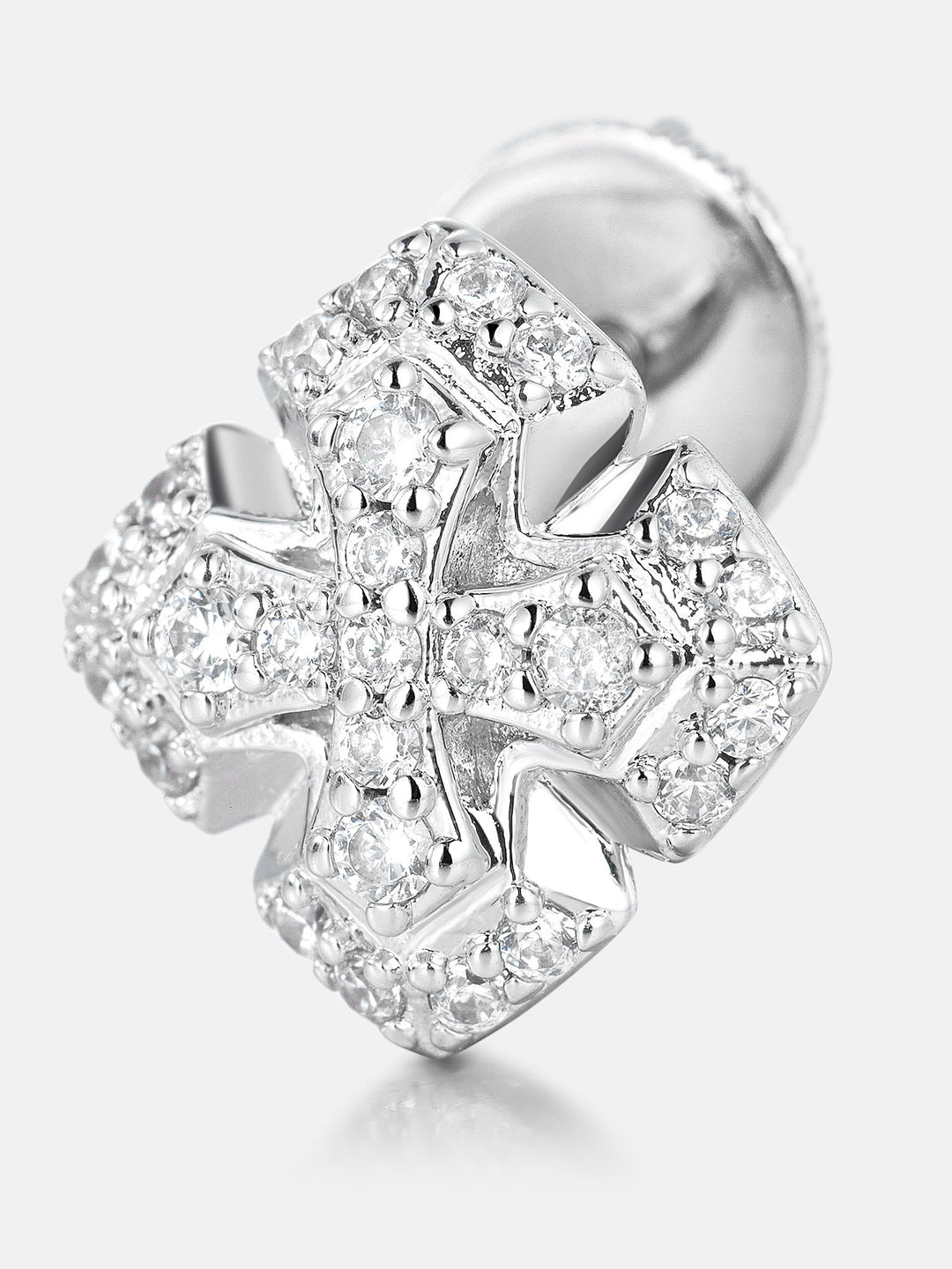 Tiered Cross Moissanite Stud Earrings