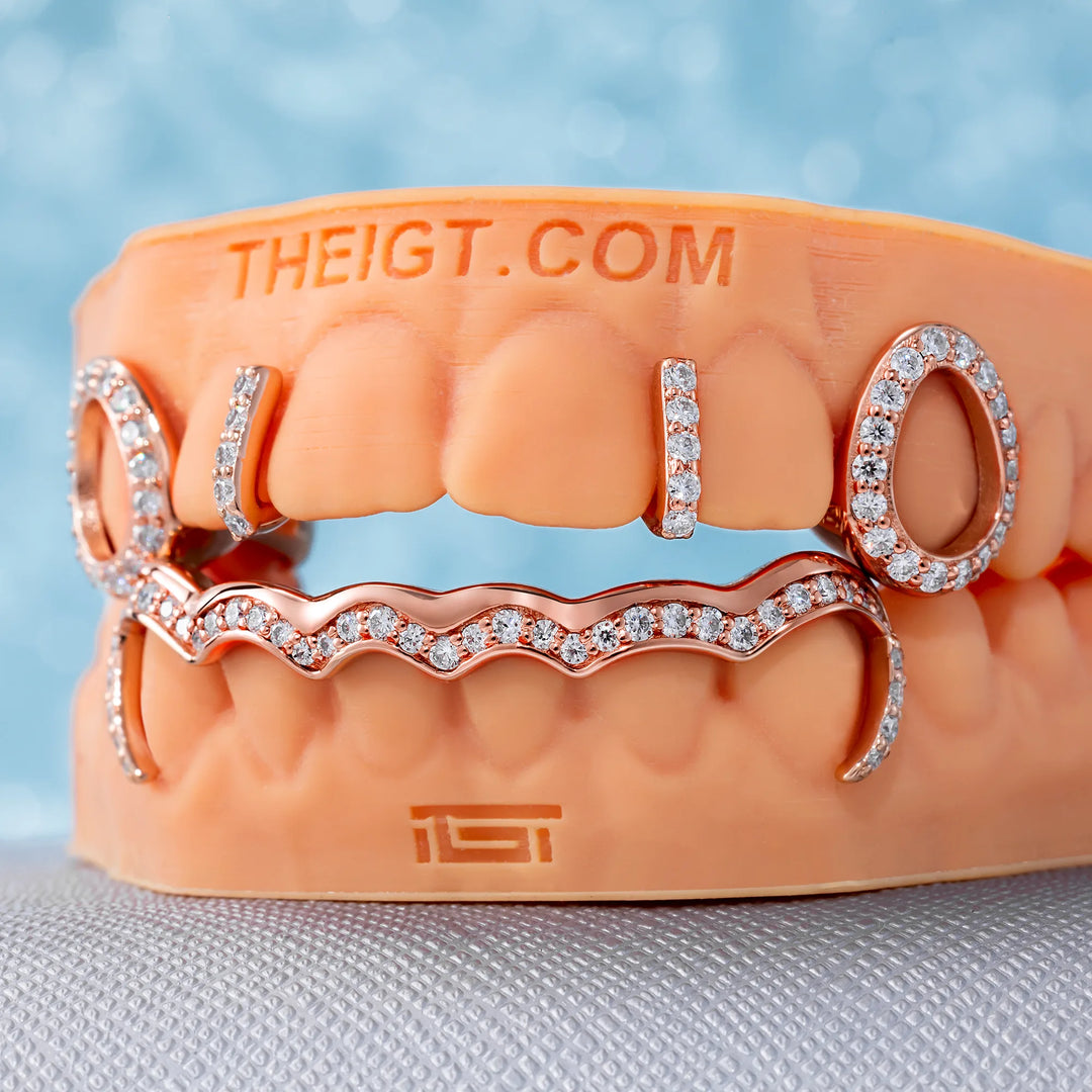 Top 4 Open Face With Bottom Wave Bar Grillz