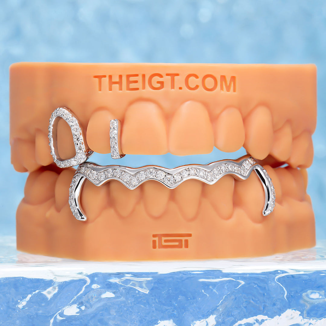 Top 4 Open Face With Bottom Wave Bar Grillz