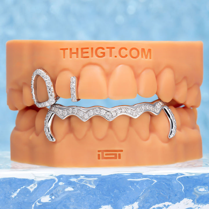 Top 4 Open Face With Bottom Wave Bar Grillz