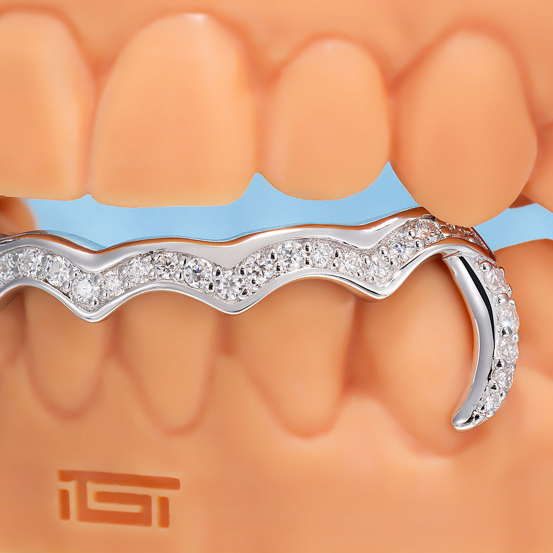 Top 4 Open Face With Bottom Wave Bar Grillz