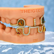 Top Opal W Bunny Tail Bar Grillz