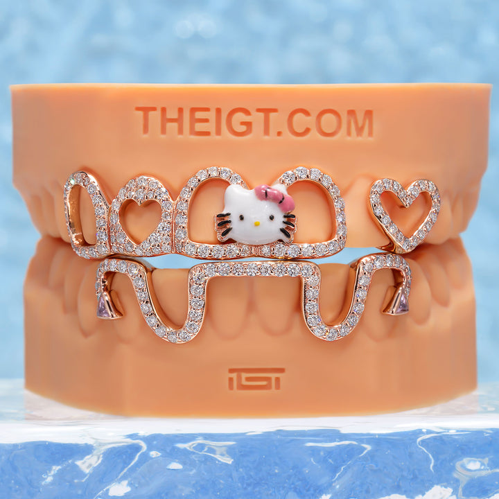 Top Opal W Bunny Tail Bar Grillz