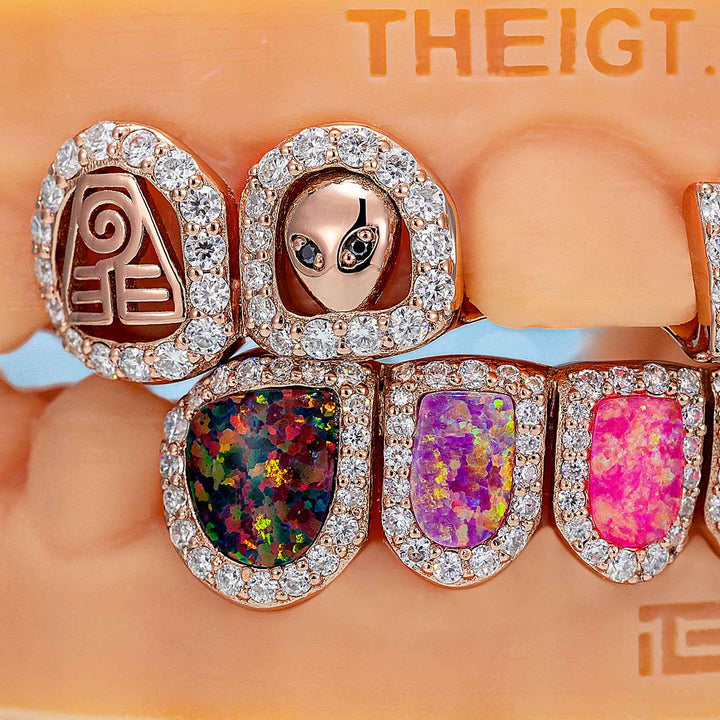 Top Open Face W Bottom Opal Grillz