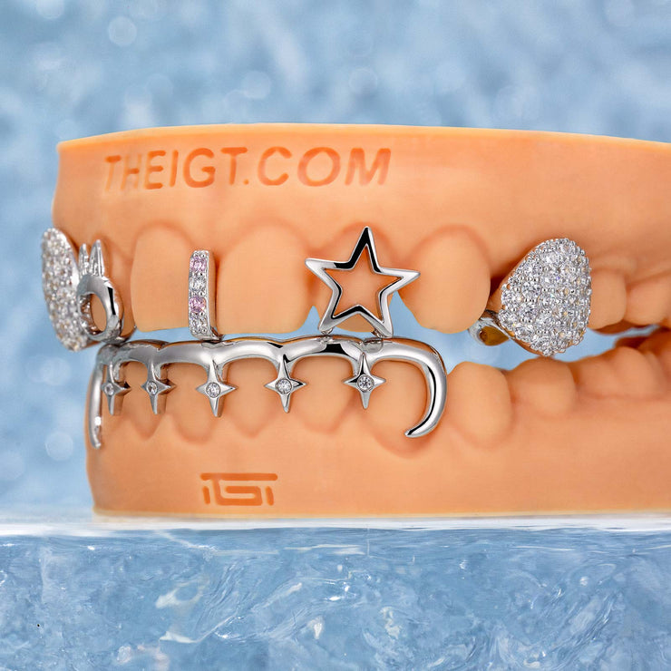 Top Star & Bottom Sparkle Bar Grillz
