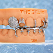 Top Star & Bottom Sparkle Bar Grillz