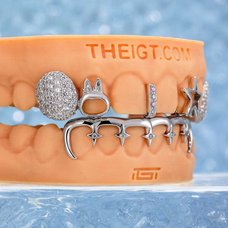 Top Star & Bottom Sparkle Bar Grillz