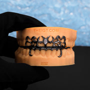 Top Tribal Style W Bottom Bar Grillz