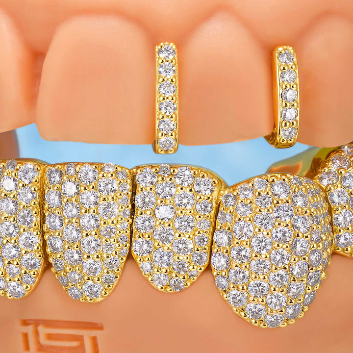 Top lced Gap Bar & Bottom Diamond Grillz