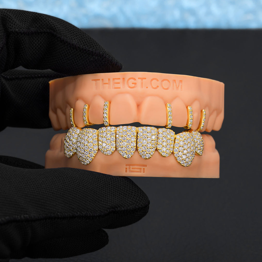 Top lced Gap Bar & Bottom Diamond Grillz