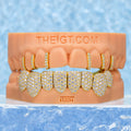 Top lced Gap Bar & Bottom Diamond Grillz