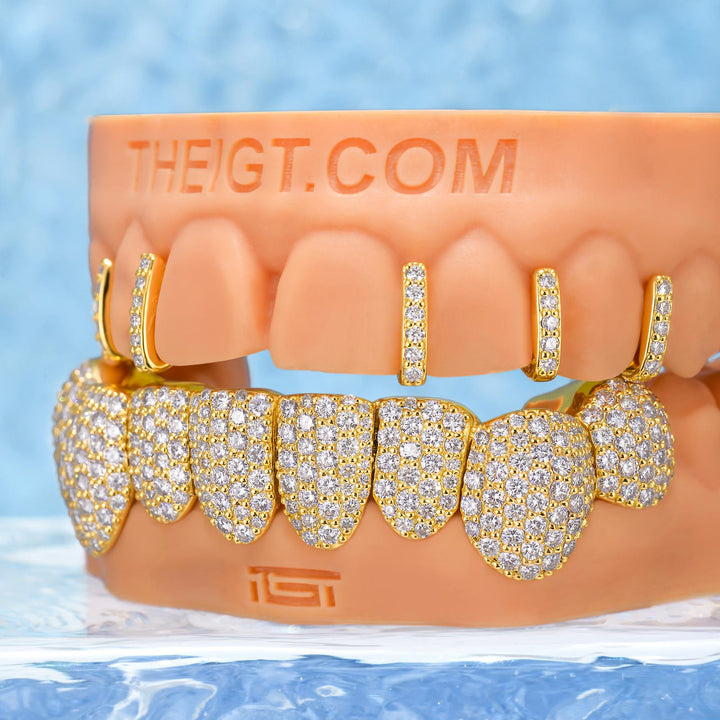 Top lced Gap Bar & Bottom Diamond Grillz