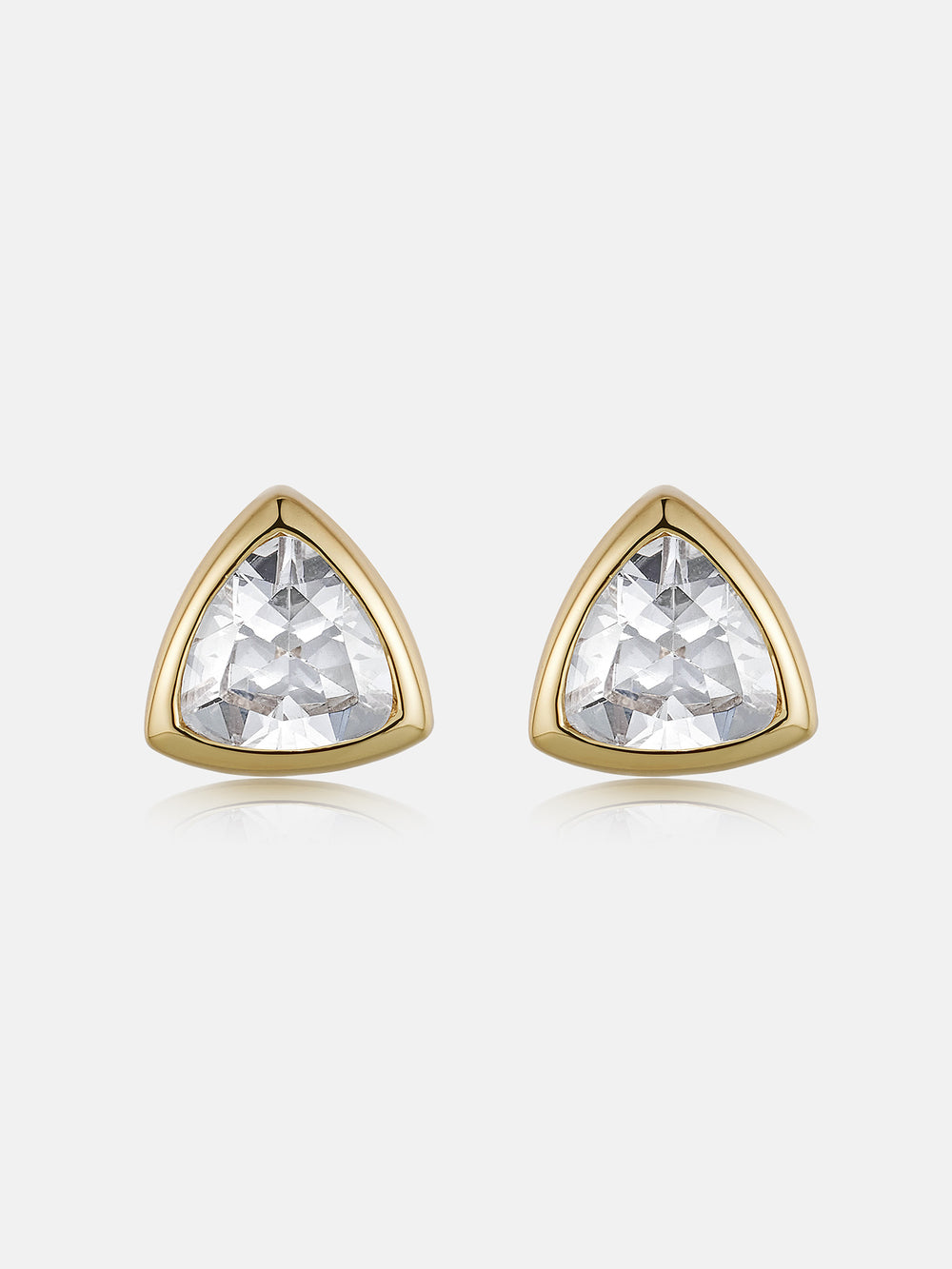 Triangle-Bezel Moissanite Stud Earrings