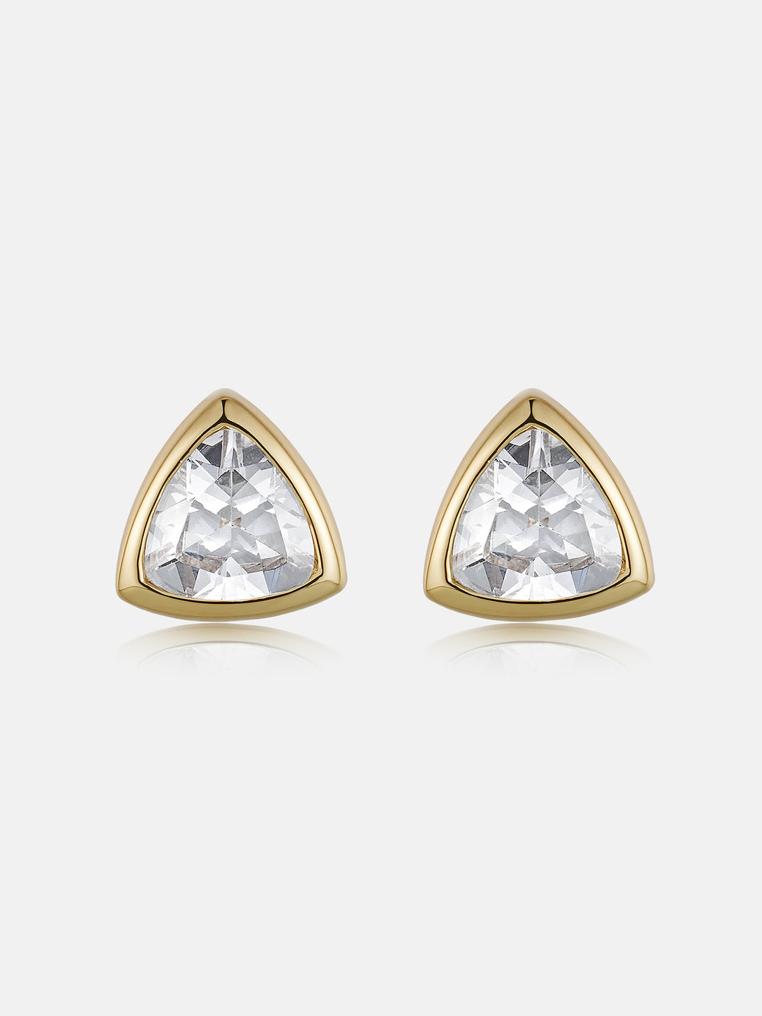 Triangle-Bezel Moissanite Stud Earrings