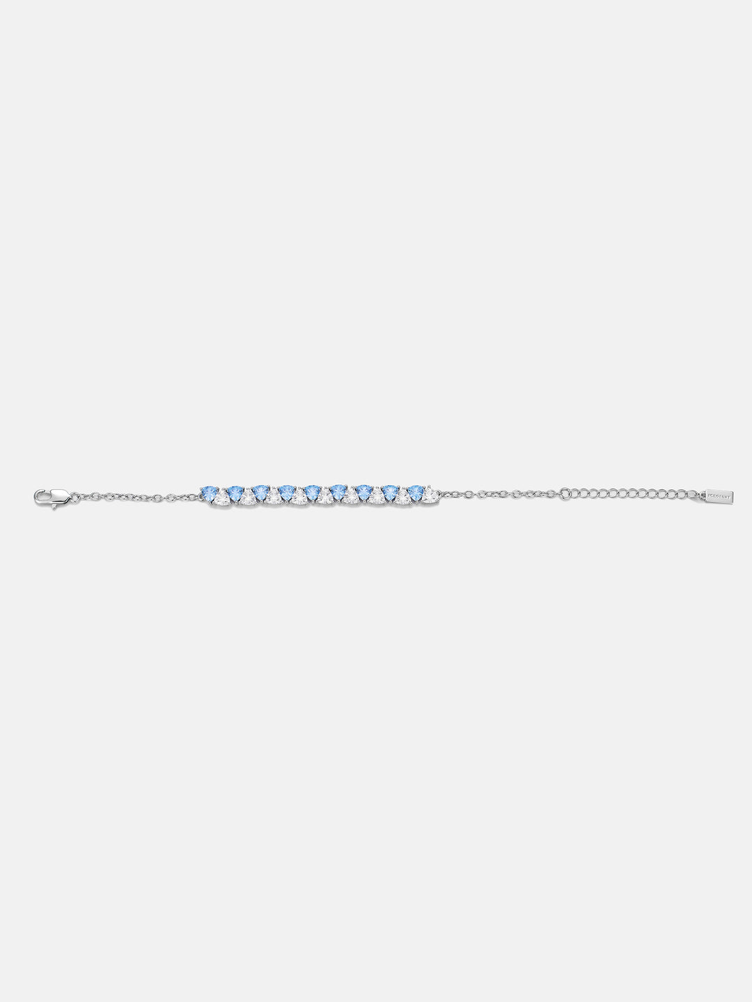 Trillion Cut Moissanite & Blue Gem Adjustable Bracelet