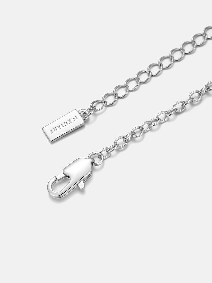 Trillion Cut Moissanite & Blue Gem Adjustable Bracelet
