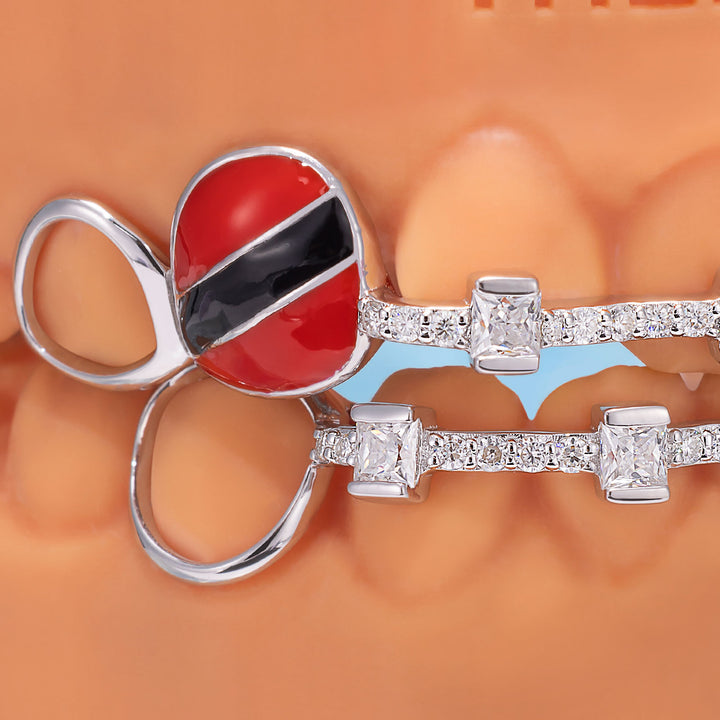 "Trini Love" Iced Baguette Bar Grillz