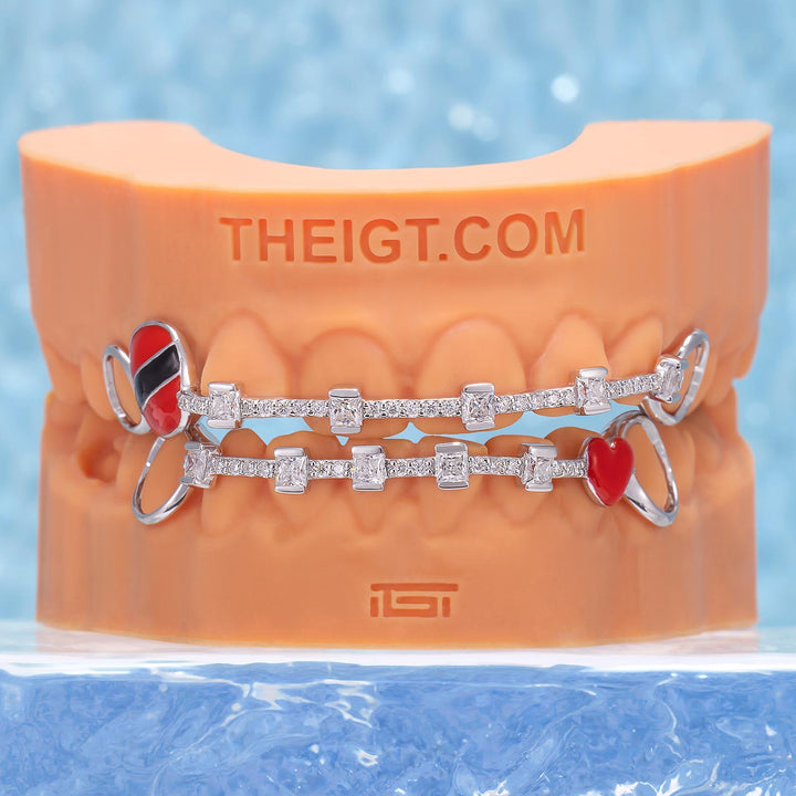 "Trini Love" Iced Baguette Bar Grillz