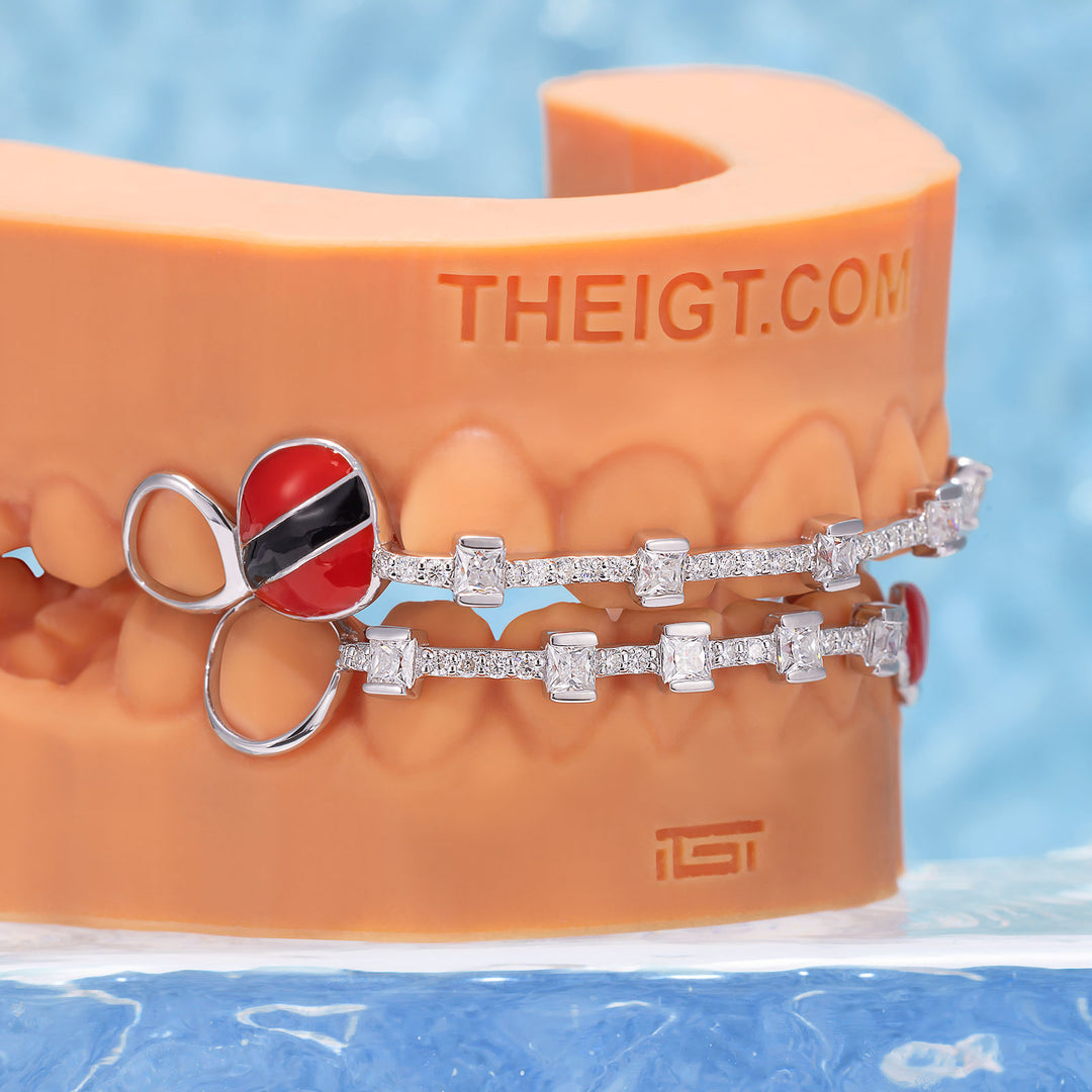 "Trini Love" Iced Baguette Bar Grillz