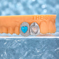 Turquoise & Pink Shell On Cap Grillz