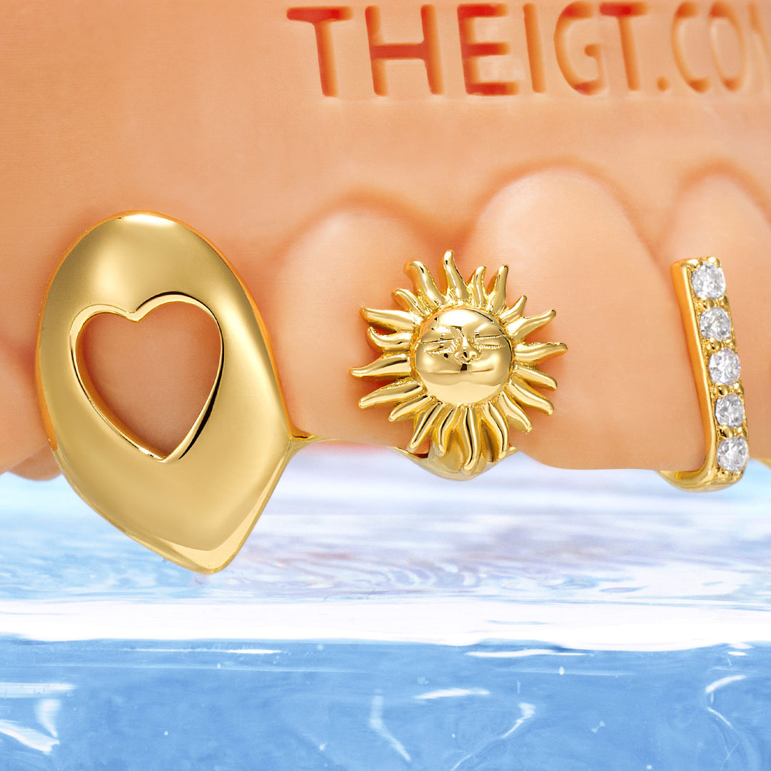 Turquoise & Ruby Open Face Grillz