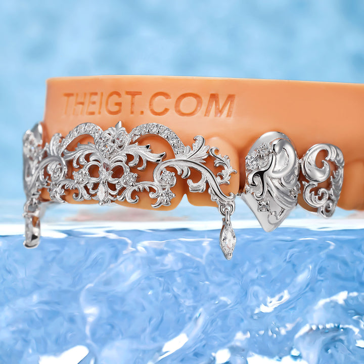 Two-Tone Moving Marquise Diamond Grillz