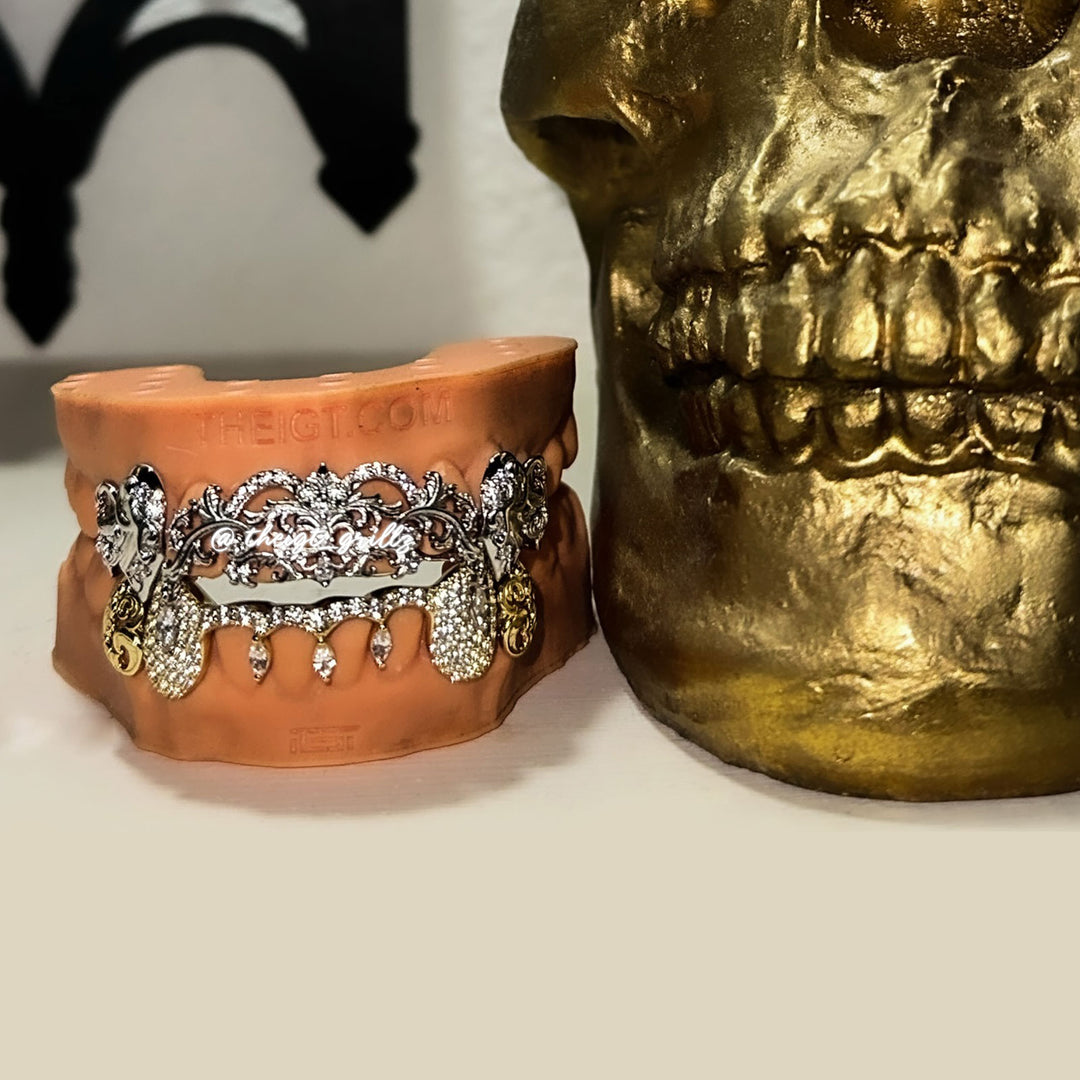 Two-Tone Moving Marquise Diamond Grillz