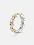 Two Tone Crossover Moissanite Ring