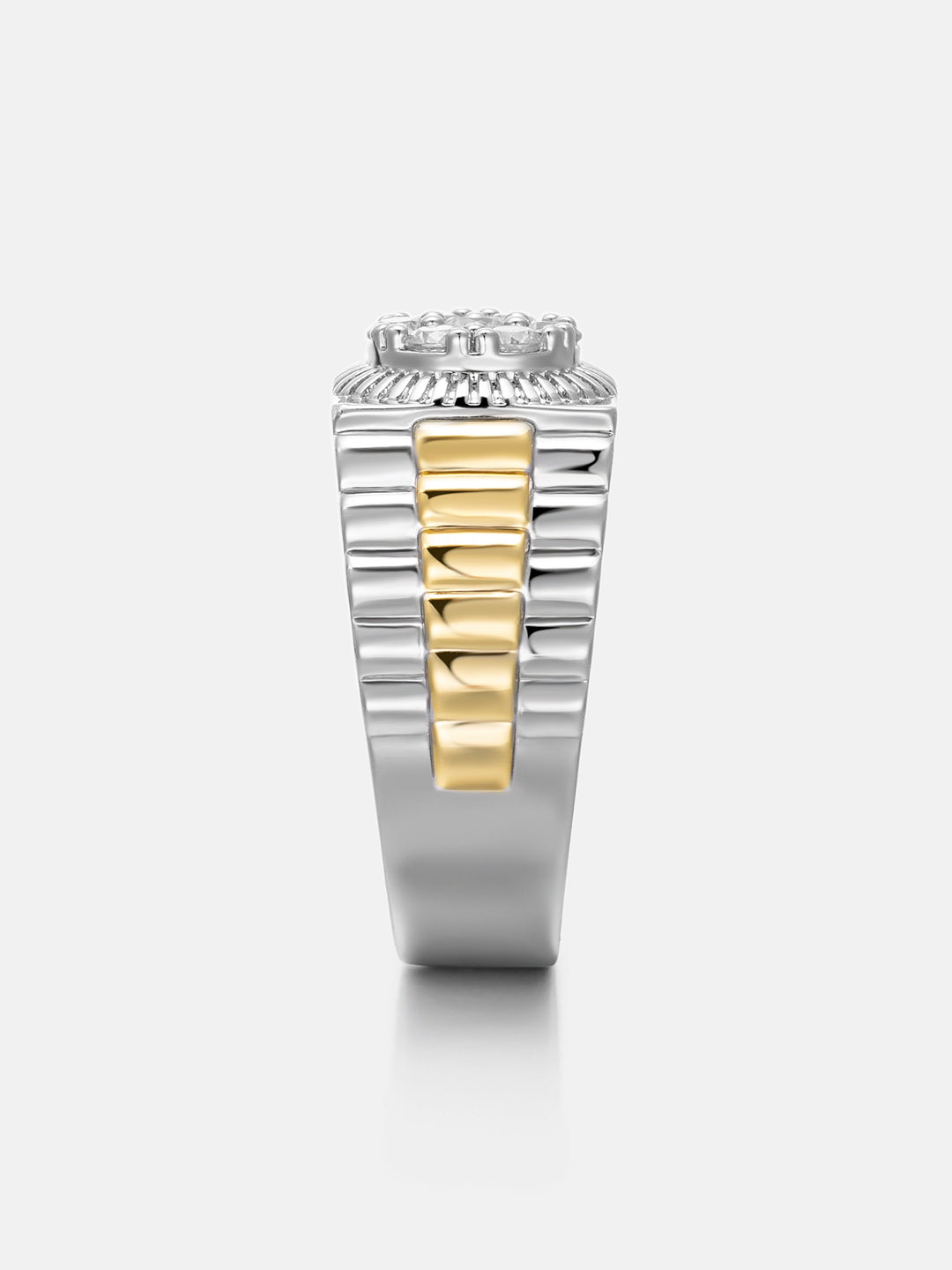 Two Tone Moissanite Majesty Ring