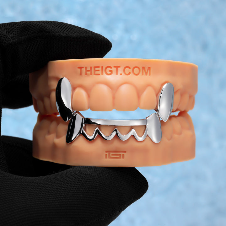 Vampire Fangs Bottom Wave Bar Grillz
