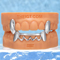 Vampire Fangs Bottom Wave Bar Grillz