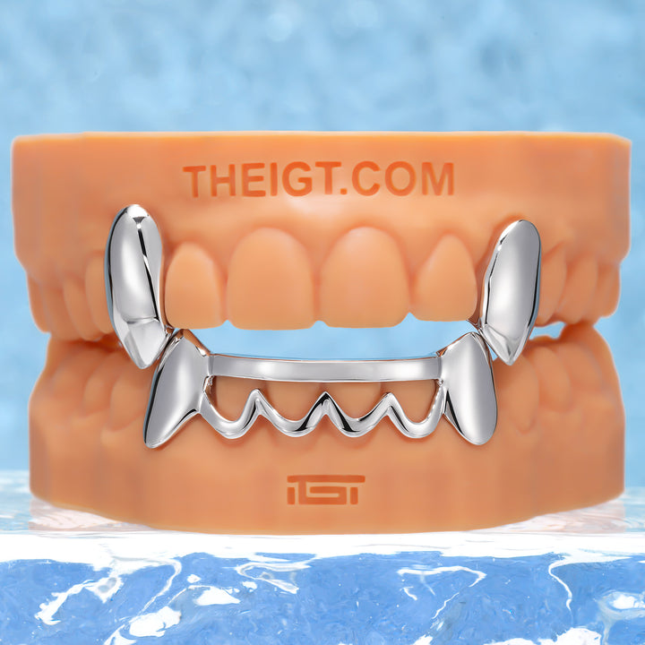 Vampire Fangs Bottom Wave Bar Grillz