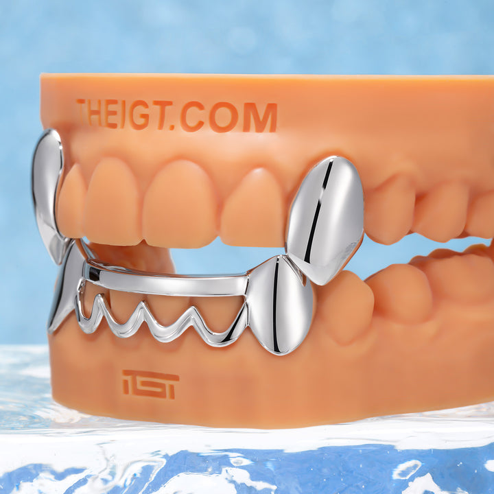 Vampire Fangs Bottom Wave Bar Grillz