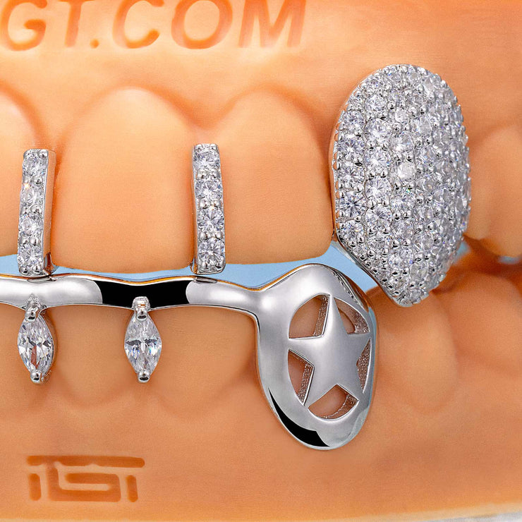 Vampire Fangs W Marquise Cut Bar Grilz